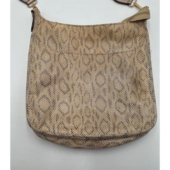 Snake Print Crossbody Bag w/ Gold Accents & Adjustable Strap - Picture 5 of 9